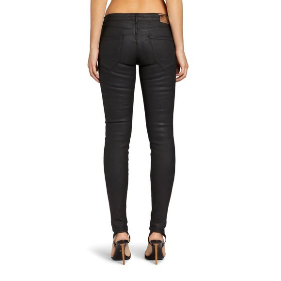 Roberto Cavalli Coated Dark Blue Black Skinny Jeans Size 6 - Picture 5 of 12